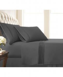 Элегантный плиссированный комплект постельного белья 21 дюйм, очень глубокий, с карманами, размер Twin Southshore Fine Linens, Slate