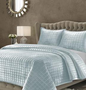 Комплект постельного белья Florence Velvet Solid Oversized Quilt Set, Twin Tribeca Living, цвет haze blue