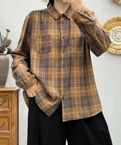 Полосатая хлопковая рубашка Aimoha - Select -, цвет Coffee