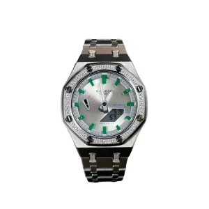 CASIO Ремешок из нержавеющей стали с кварцевым механизмом Retrofit Series, унисекс, серебристый циферблат