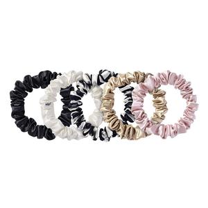 Резинка для волос 5 pure silk midi scrunchies Slip, blau gestreift, rosa, weiß, karamell, schwarz