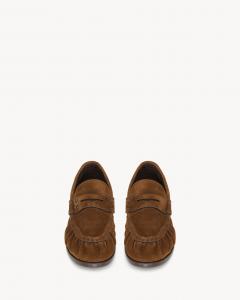 Лоферы LE LOAFER из мягкой замши Saint Laurent, коричневый