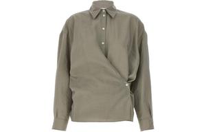 Прямой воротник скрученная рубашка 'Светлый туманный серый' Lemaire, Серый