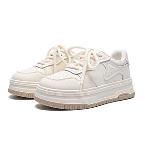 ZHR Пухлые туфли устойчивые к истиранию увеличивающие рост низкие скейтбордские женские бежево красные [Улучшенная высота каблука 4,5 см], цвет Beige Red[Upgraded-Heel Height 4.5cm]