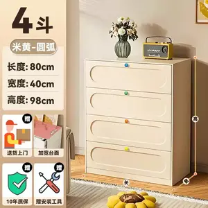 Yu Senyi Комод 80 см для спальни из металла, 5 ящиков, изогнутые дверцы, ручки разноцветные