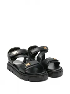 Босоножки с логотипом Elisabetta Franchi La Mia Bambina, черный