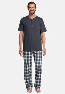 Пижамный комплект Schiesser SET, Grau Kariert Blau/Blue