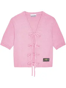Кардиган с короткими рукавами Ganni, розовый
