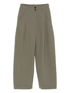 Брюки со складками High, зеленый