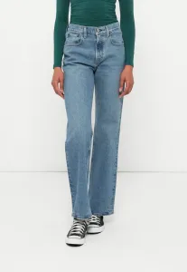 Джинсы средней длины, чистые, свободные, мешковатые. Abercrombie & Fitch, Blue Denim