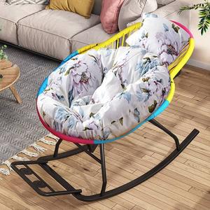 Fantasy Кресло-качалка из ротанга с сиденьем blue-green floral из чистого хлопка