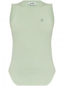 The Attico топ с вышитым логотипом, зеленый