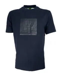 Мужская футболка из хлопкового трикотажа с графическим логотипом Hugo, синий