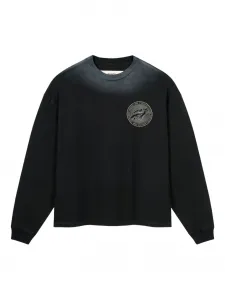 Футболка с длинными рукавами и графичным принтом ROUGH., черный