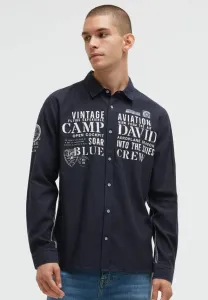 Жаккардовая рубашка с рисунком лангарма Camp David, Blue Navy