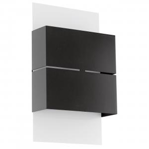 Уличный настенный светодиодный светильник, антрацитовый/белый металлик Eglo, антрацит/белый