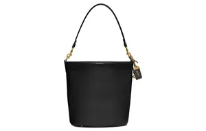 COACH Сумка-ведро Dakotah из гладкой кожи, женская большая, черная, через плечо или на руку