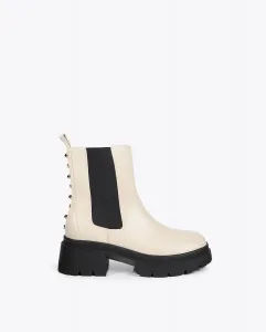 Женские ботильоны с боковыми эластичными вставками Lola Casademunt, бежевый