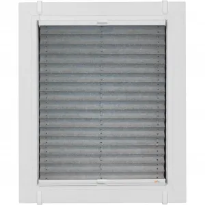 Жалюзи плиссе Sunlines «Молодой стиль энергосбережения», затемняющие, энергосберегающие, без сверления, с перекосами, на заказ, с энергосберегающим эффектом, скреплены зажимными скобами Simply-Fix, цвет silberfarben/weiß + weiß