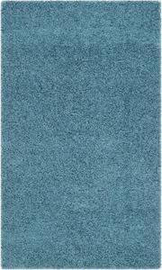 Ковер SAFAVIEH, 92 x 153 см, Laguna Shag Collection, Turquoise, сплошной дизайн, не линяет и прост в уходе, идеален для помещений с высокой проходимостью в прихожей, гостиной, спальне (SGL303T)