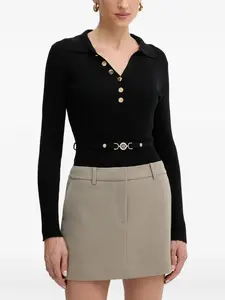 Ребристый топ на пуговицах Fracomina, черный