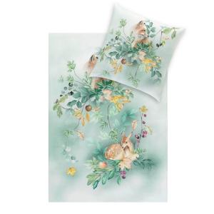 Постельное белье из фланели, 155x200 см, зеленое Estella, зеленый