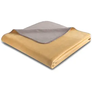 Плед двусторонний с декоративным швом, сделано в Германии Biederlack, Honey-taupe