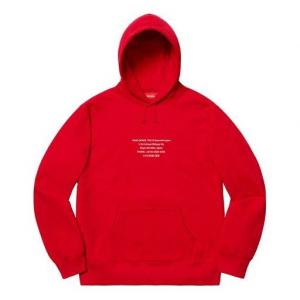 Толстовка fw19 week 11 hq hooded sweatshirt red Supreme, красный