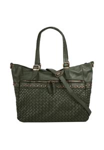 Шопер, натуральная кожа, сделано в Италии Samantha Look, цвет Dunkelgrün