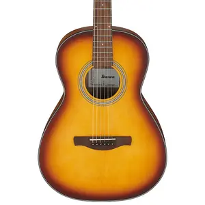 Акустическая гитара Ibanez PF Series Parlor - верхняя дека в цвете коричневый солнечный градиент с открытыми порами / задняя дека и обечайки из натурального красного дерева