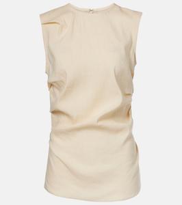 Топ White Label Anoushka из льняной смеси с рюшами Proenza Schouler, Light Wheat