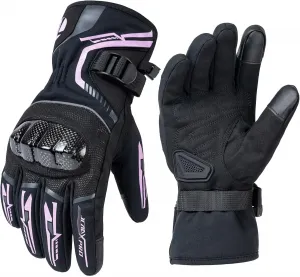 Мотоциклетные перчатки MOTOCENTRIC для женщин, зимние, водонепроницаемые, совместимые с сенсорными экранами, жесткие мотоциклетные перчатки для катания на лыжах, розовые, перчатки для езды на велосипеде в холодную погоду, pink