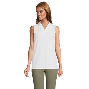 Женская рубашка поло без рукавов из пике Lands End Performance Lands' End, белый