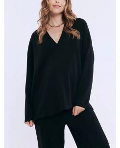 Женский свитшот с V-образным вырезом и толстовкой для беременных и кормящих матерей - Motherhood Maternity, черный