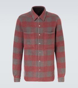 Клетчатая верхняя рубашка из натуральной шерсти Rick Owens, Rosewood Plaid