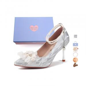 Xingdiman Серебряные туфли на шпильке для женщин с высотой каблука 8 см в подарочной коробке с дополнительным подарком, цвет Silver 8CM[Gift Box Set]+Giveaway