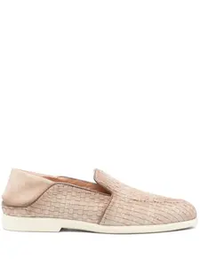 Замшевые слиперы Santoni, нейтральный