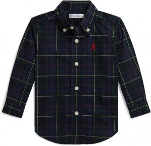 Рубашка из хлопкового поплина в клетку Polo Ralph Lauren Kids, Navy Gold Multicolor