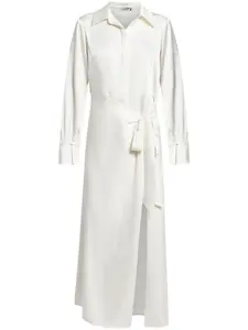 Атласное платье-рубашка Samba с завязками Simkhai, белый