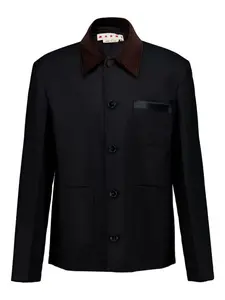 Куртка с карманами и воротником Marni, черный