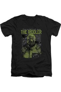 Футболка из хлопка премиум-класса с коротким рукавом и V-образным вырезом для взрослых с изображением Бэтмена (2022) и Риддлера Gildan, черный