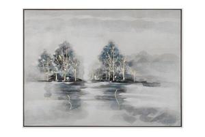 Акриловая картина KUNSTLOFT gerahmt Spaziergang im Herbst цвет blau/grau