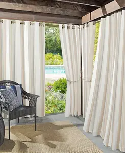 Панель для штор Valencia Cabana Stripe с защитой от ультрафиолета для затемнения помещений и улицы Sun Zero, khaki