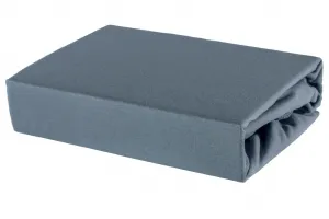 Простыня на резинке из 100% хлопкового трикотажа - 90х200 Антрацит Soft Dream