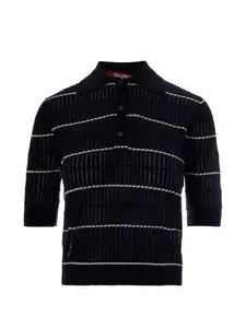 Полосатый вязаный свитер Max Mara, синий