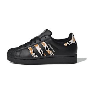 Adidas Originals Superstar 2 Shell Head устойчивые к истиранию дышащие низкие кроссовки для скейтбординга Unisex Black White