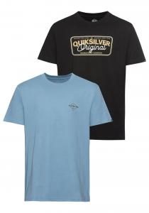Классическая футболка QUIKSILVER Shirt, цвет light blue/black