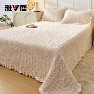 Yalu Простыня молочный вельвет 200х230 см, утепленная, цвет Cream White