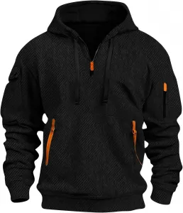 Мужская хлопковая вельветовая толстовка с капюшоном и карго