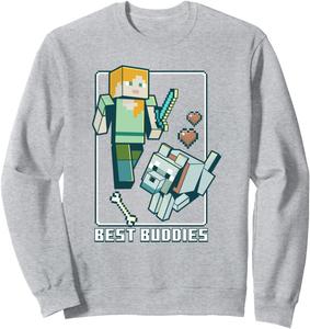 Толстовка Minecraft «Алекс и Волк - лучшие друзья», синяя